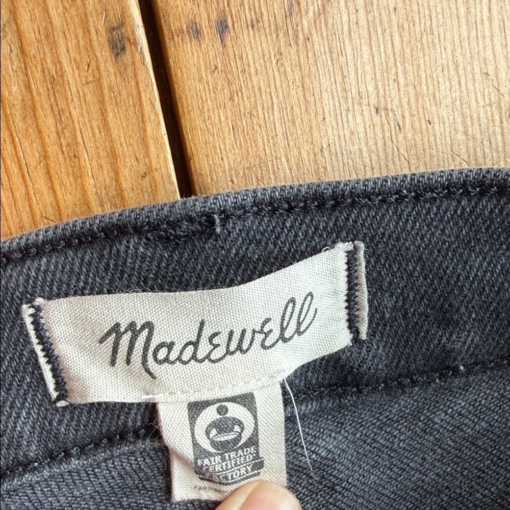 Madewell 10” high rise skinny Dark Gray /Black Denim size 25 - Picture 3 of 6